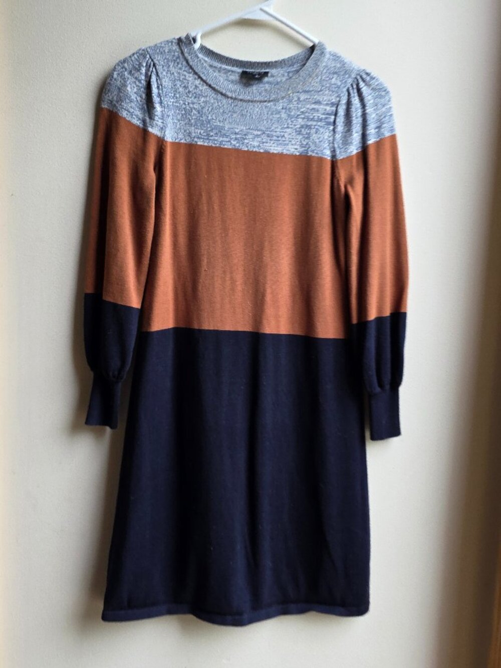 Talbots Purple Colorblock Long Sleeve Sheath Dress Size Petite XS (0-2)